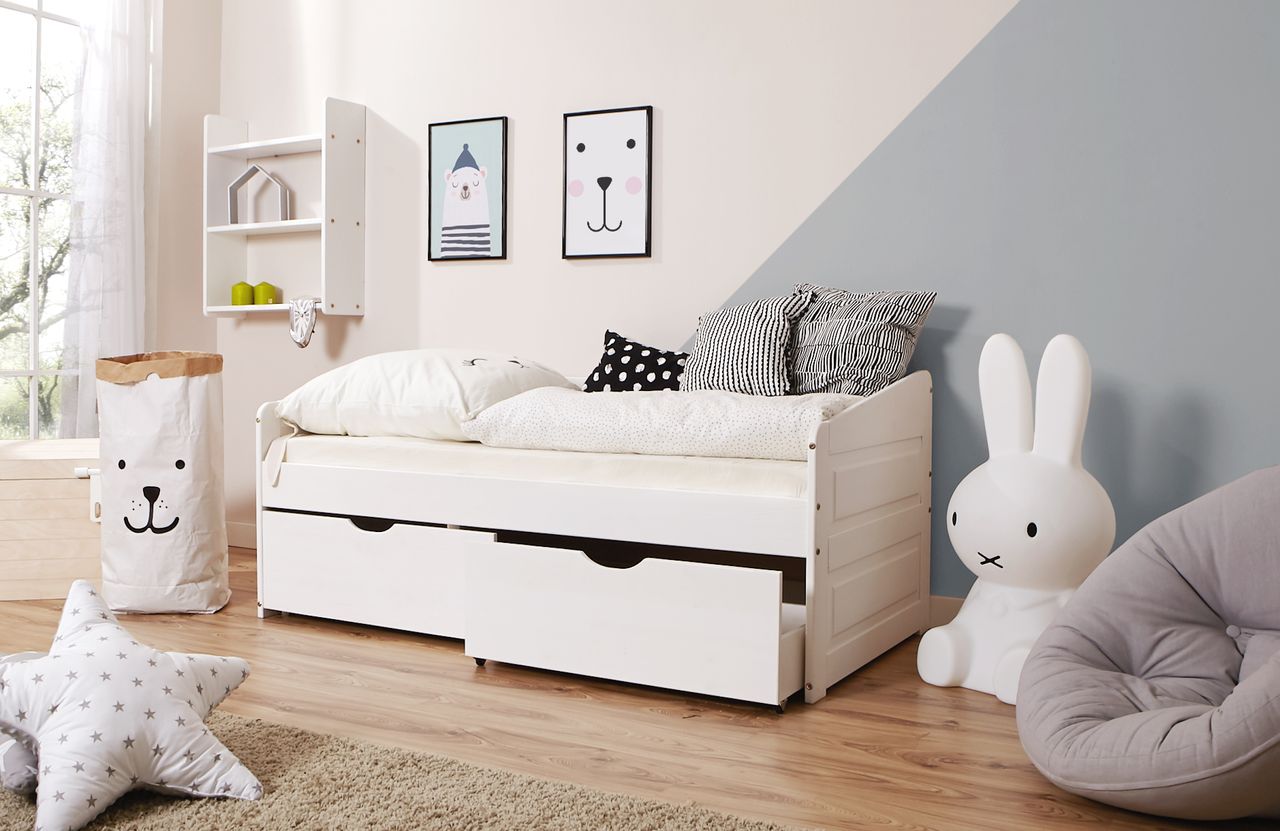 Ticaa Sofabett MINI Micki 80x160 cm Var 4 - mit 2er Schubkästen - inkl. Matratze