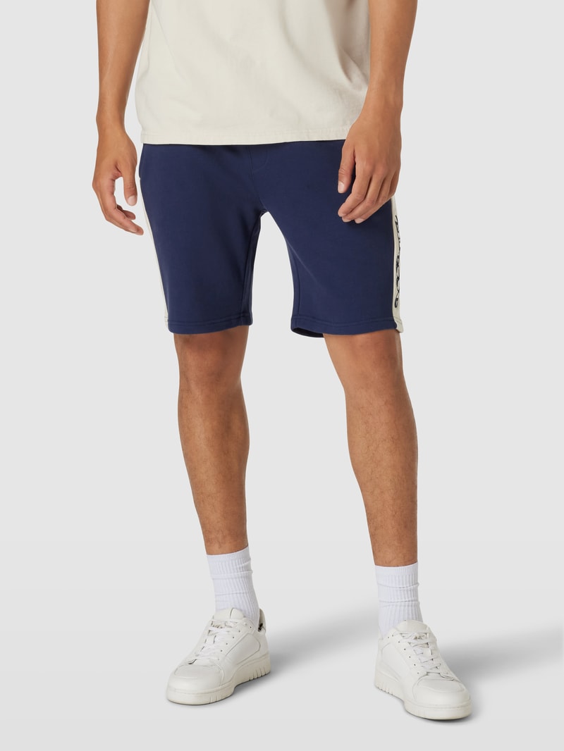 Sweatshorts mit Label-Applikation Modell 'Lallio' in marineblau