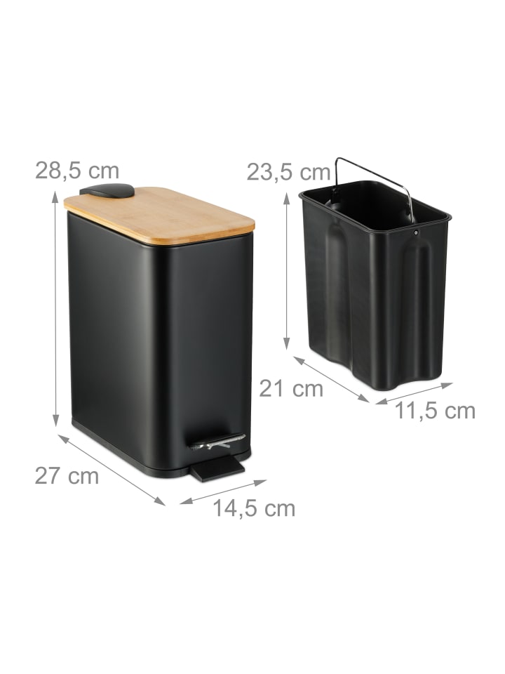 relaxdays Mülleimer in Schwarz - 5 l günstig kaufen onesize