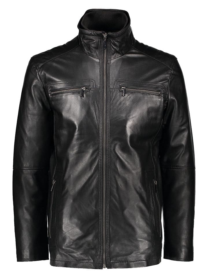 Bugatti Lederjacke in Schwarz günstig kaufen
