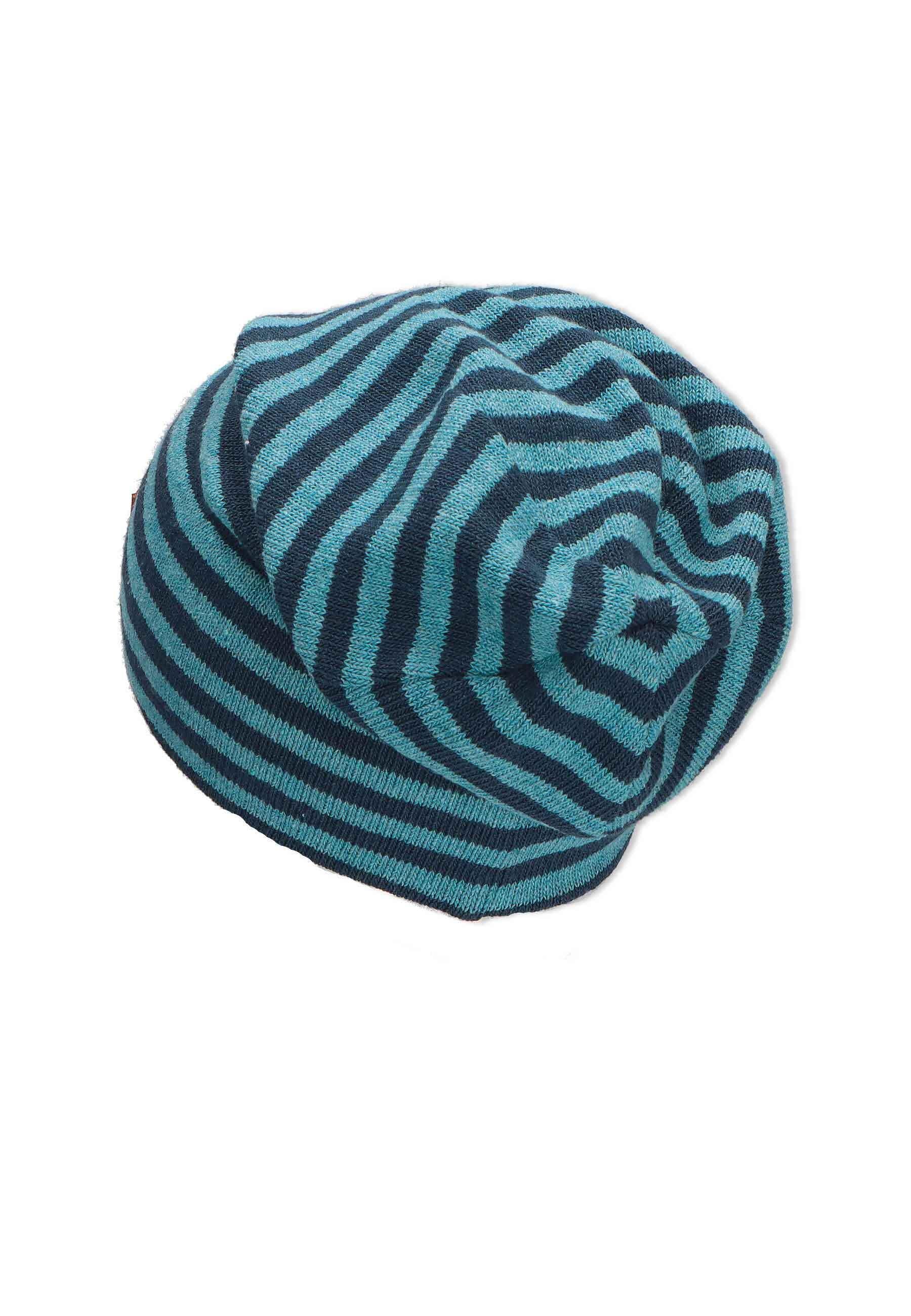 Slouch-Beanie aus Baumwollmischgewebe mit Streifen