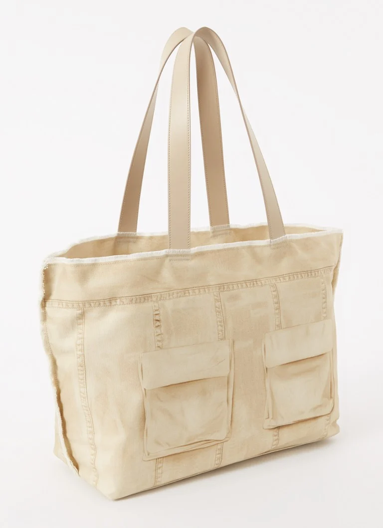 Torba typu tote marki Acne Studios z nadrukiem i detalami ze skóry cielęcej.