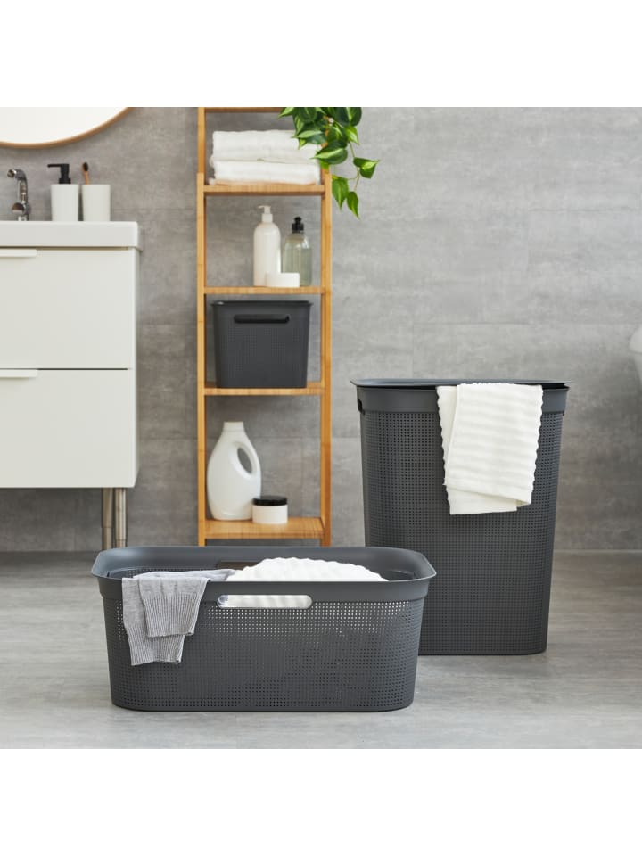 Rotho Brisen 4er-Set Wäschekorb 40l, Kunststoff (PP) BPA-frei in Anthrazit günstig kaufen onesize