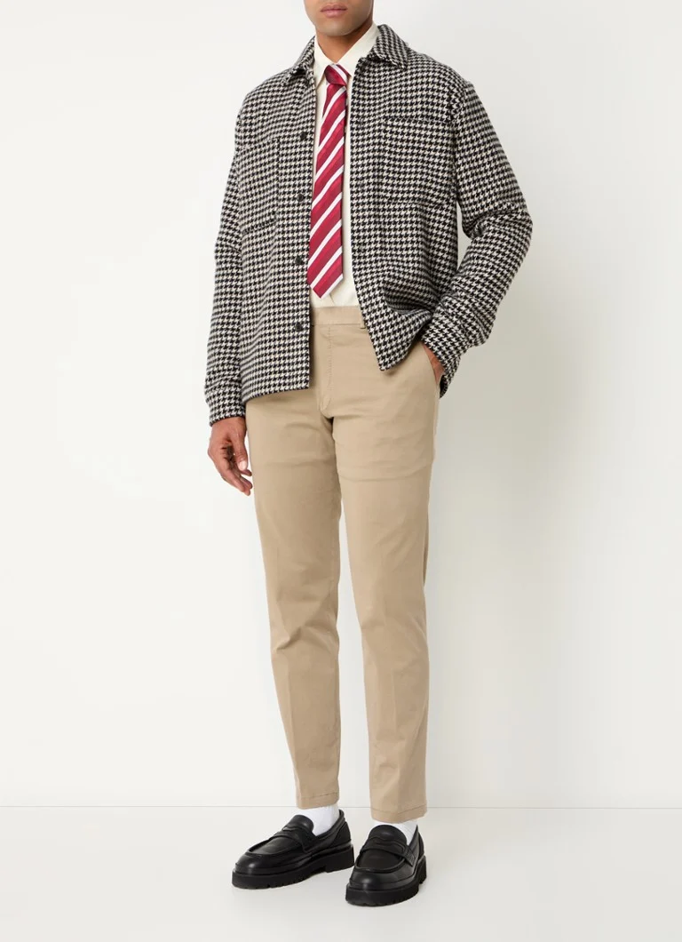 Cămașă din amestec de lână Les Deux Milian cu imprimeu Houndstooth