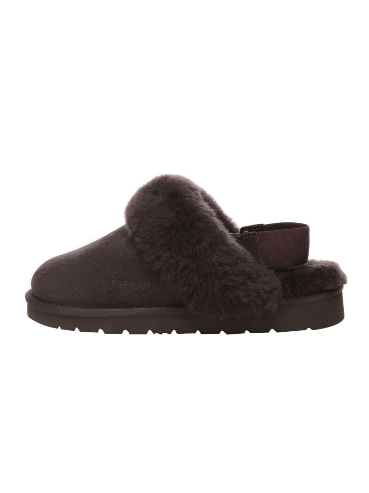 EVERAU Australia Abnehmbare Riemen Slingback Hausschuhe Pelican in Schokolade günstig kaufen