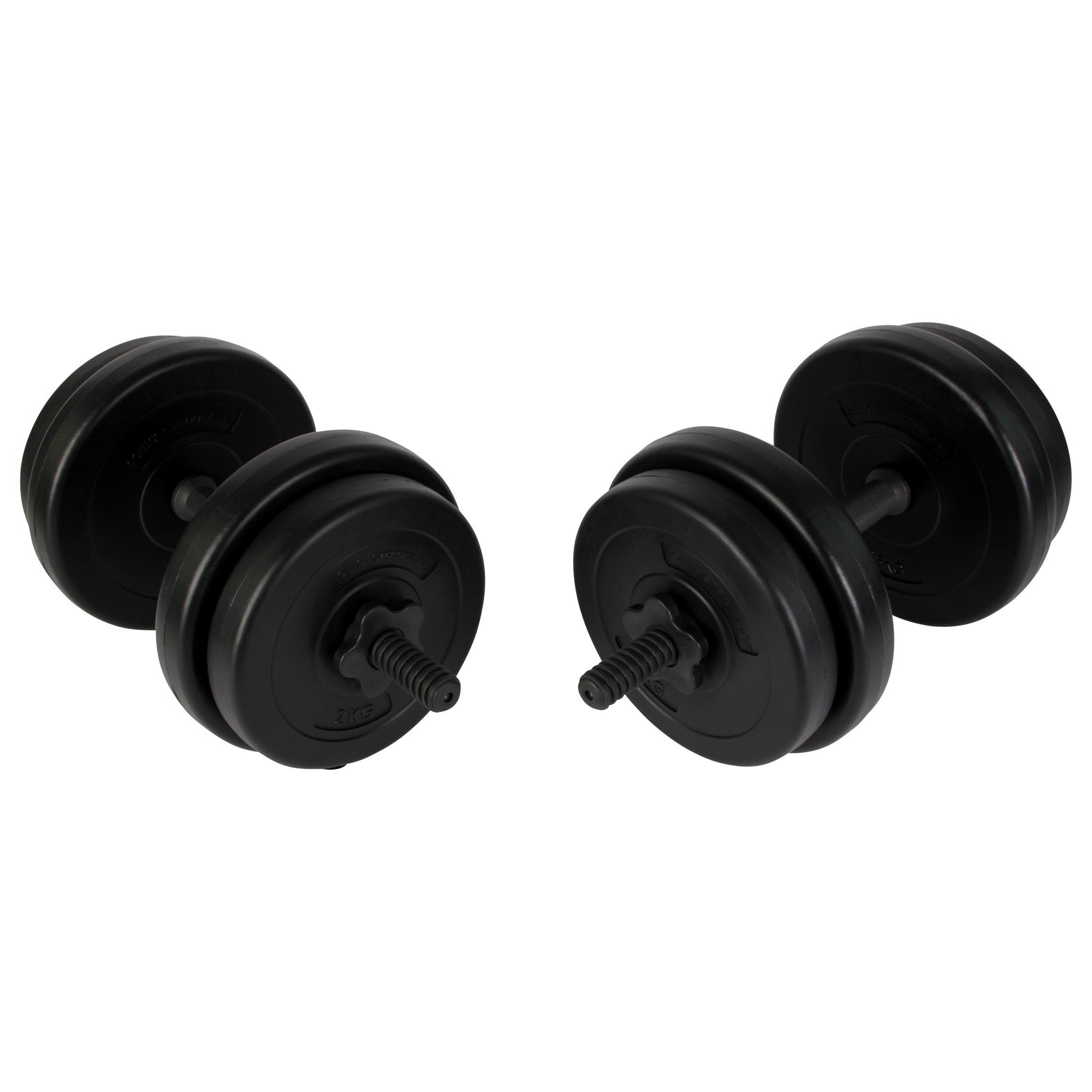 POWRX Kurzhantel 2er-Set Kurzhanteln 20kg-40kg, Rutschsicher, gerändelte Griffe, 2 X 10 Kg Kunststoff