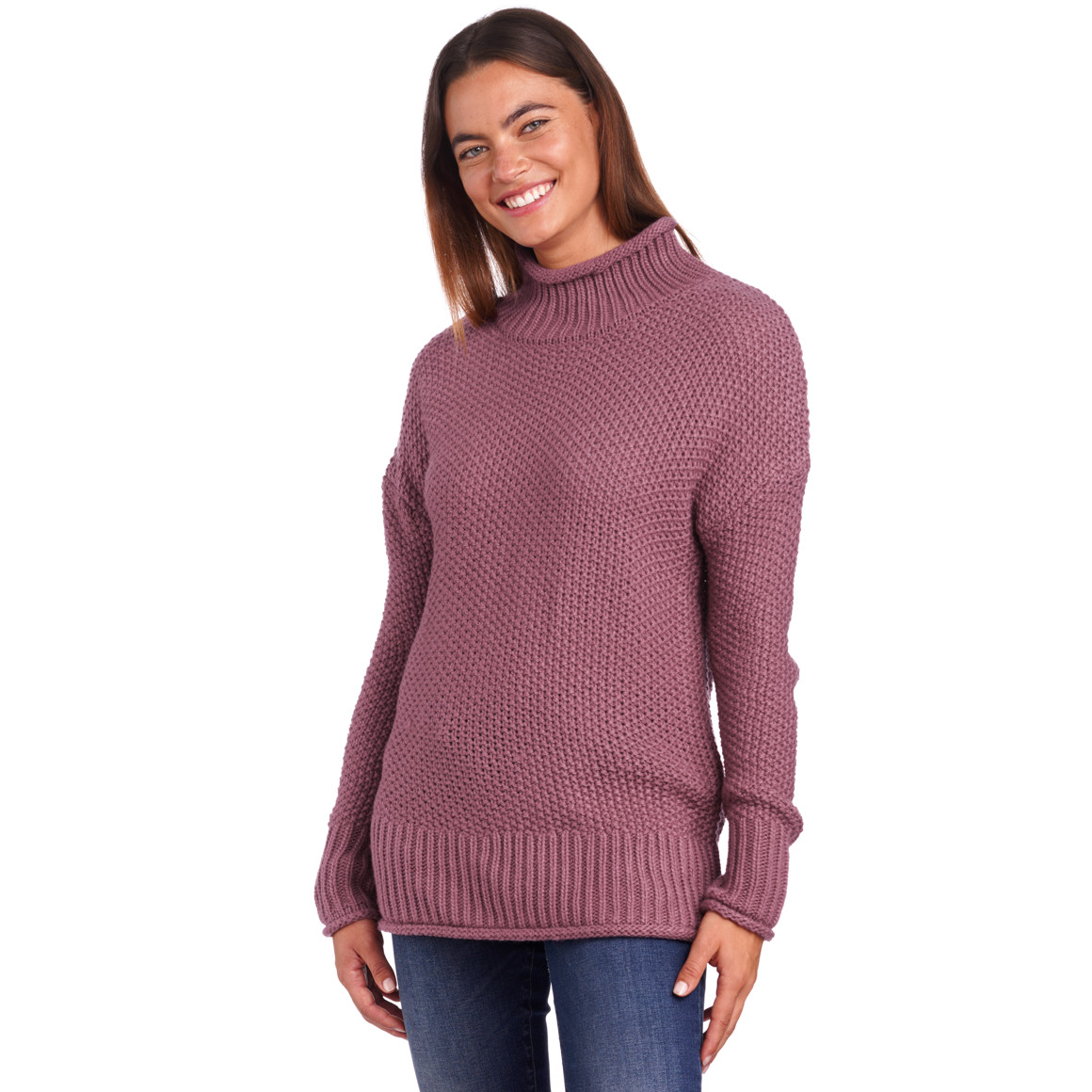 Damen Strickpullover mit Stehkragen