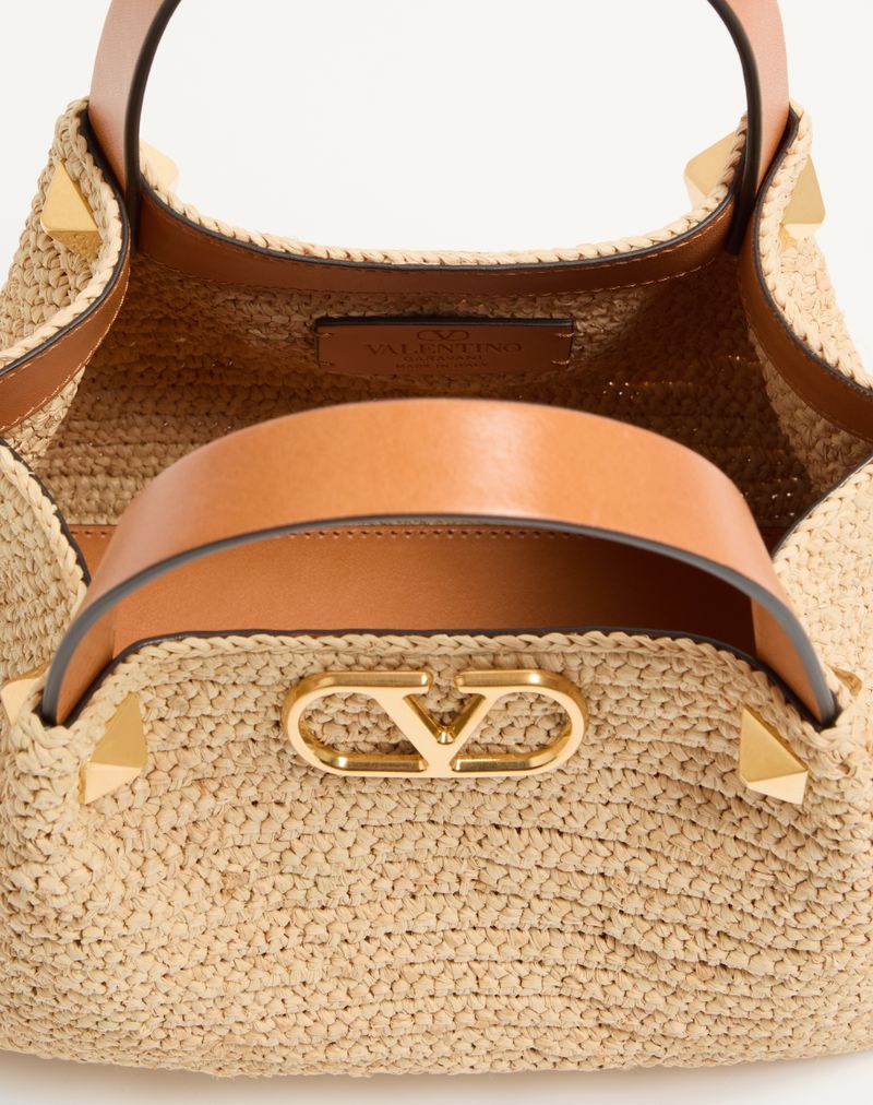 Valentino Garavani Lille Raffia indkøbstaske