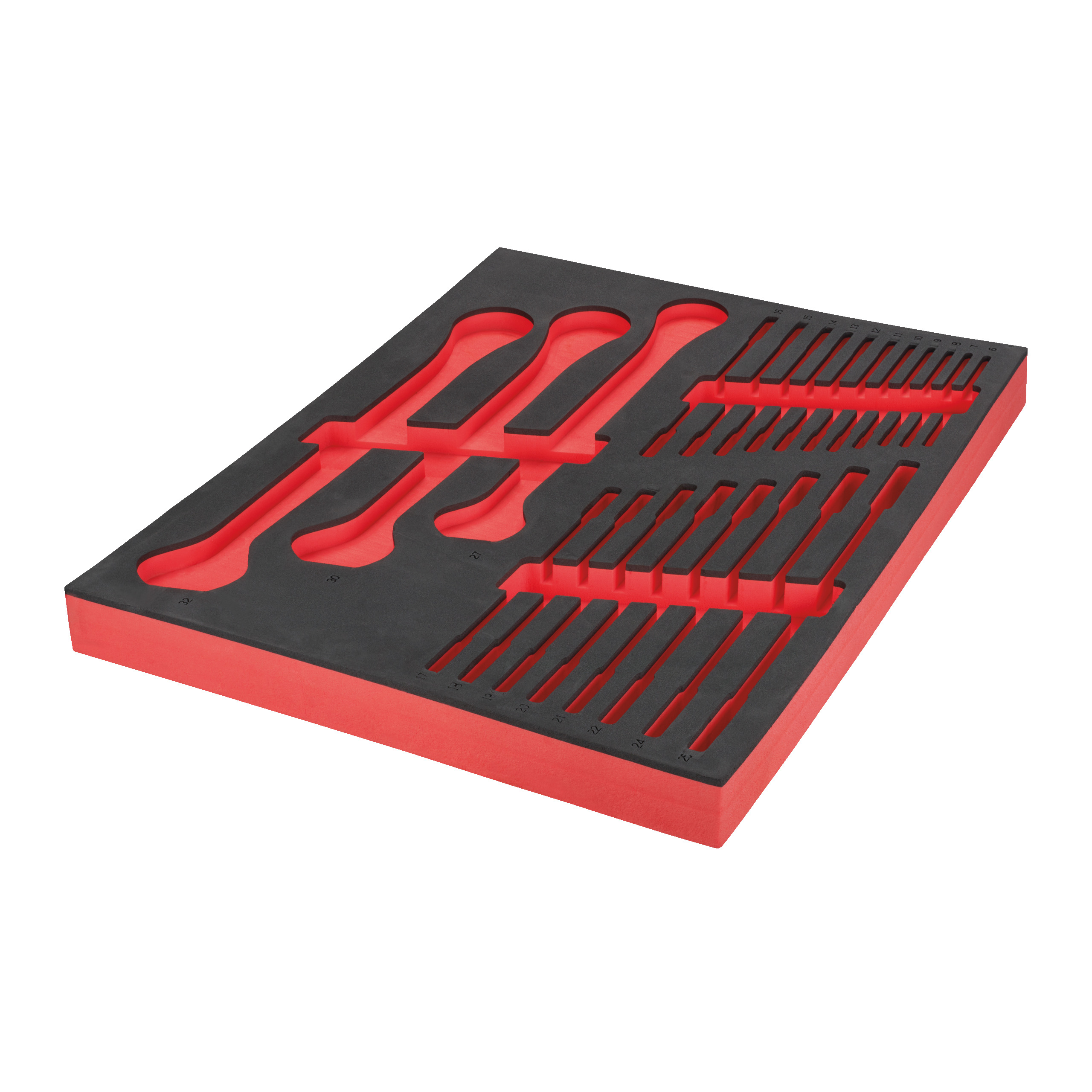 Milwaukee-tilbehør 4932493677 Tomt skuminnleggsringskrallepipenøkkelsett MAXBITE™ 6 mm-32 mm (22 deler)