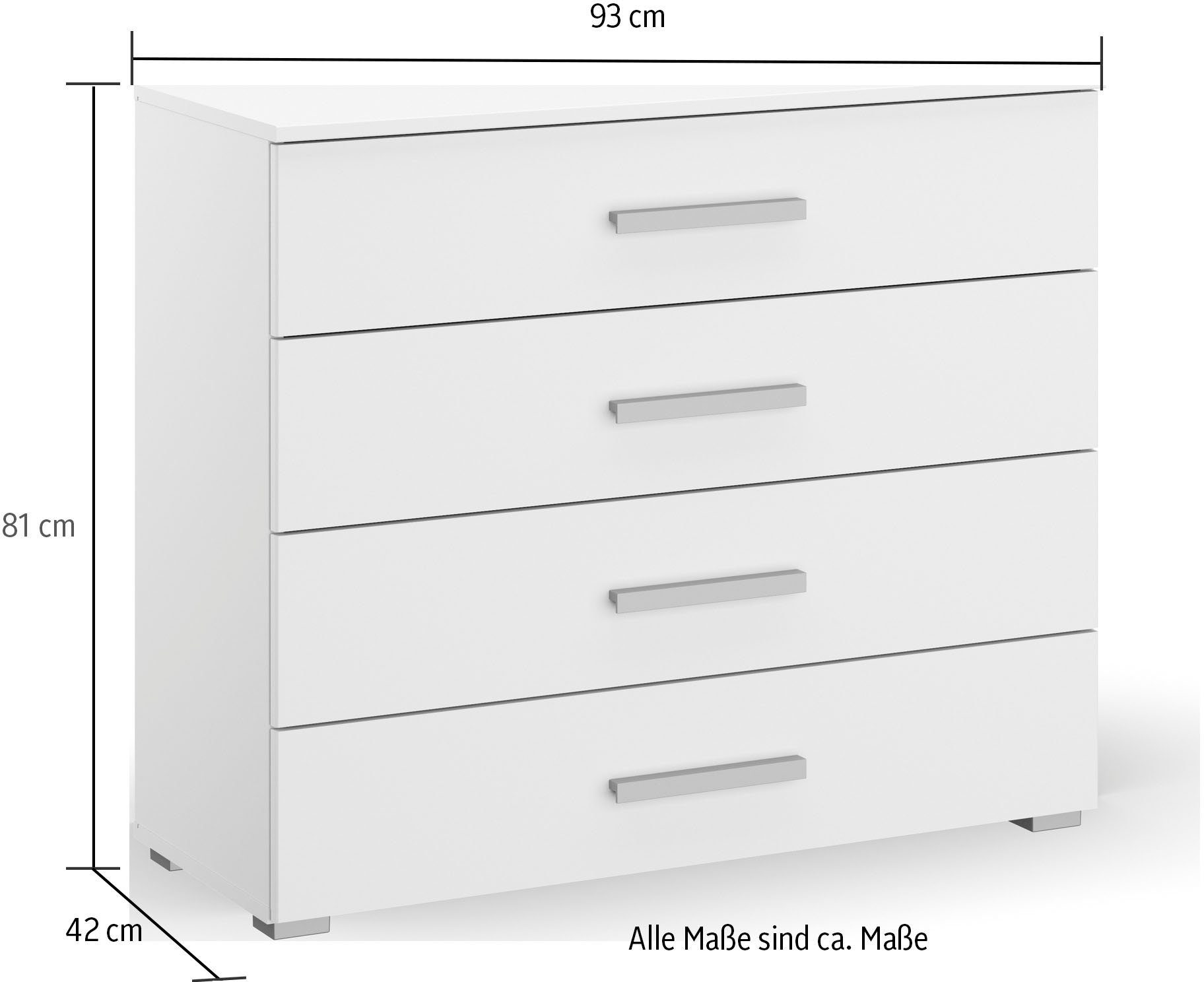rauch Kommode Koluna, mit 4 Schubkästen, inkl. 6er-Set Filzboxen