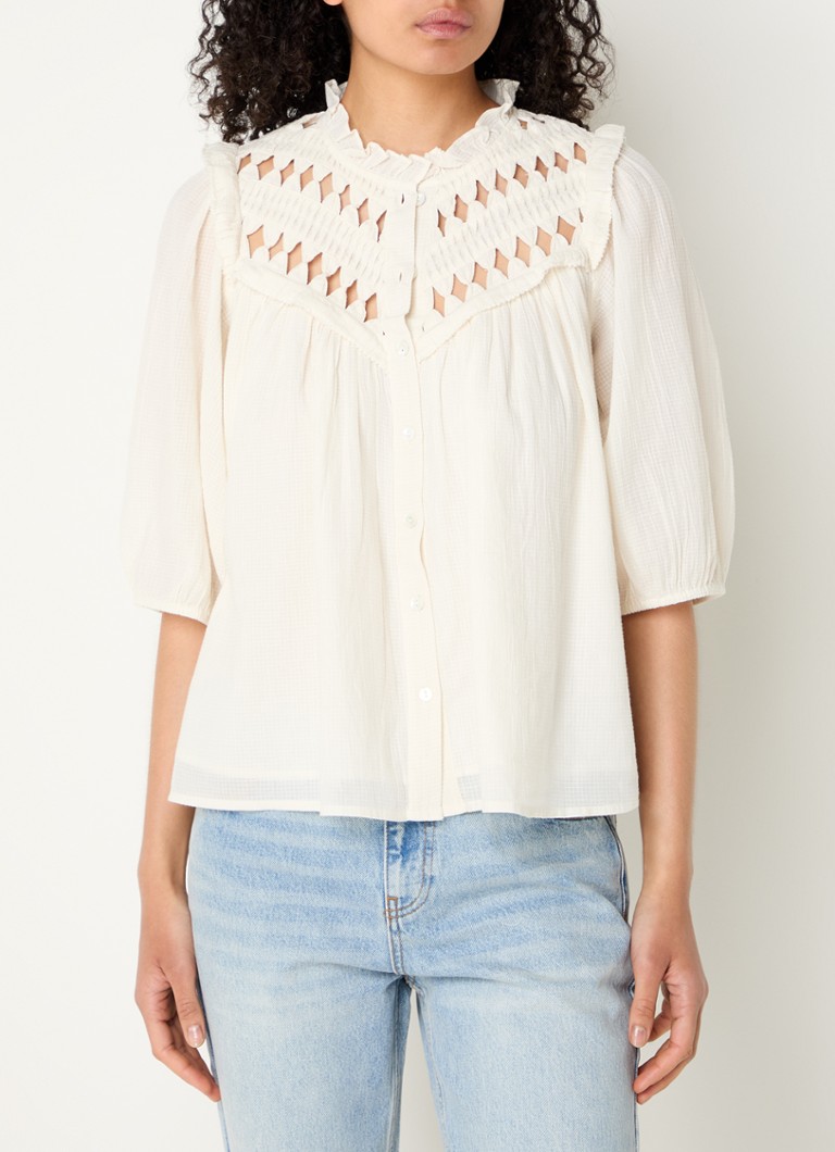 ba&sh Beluna blouse with openwork detail