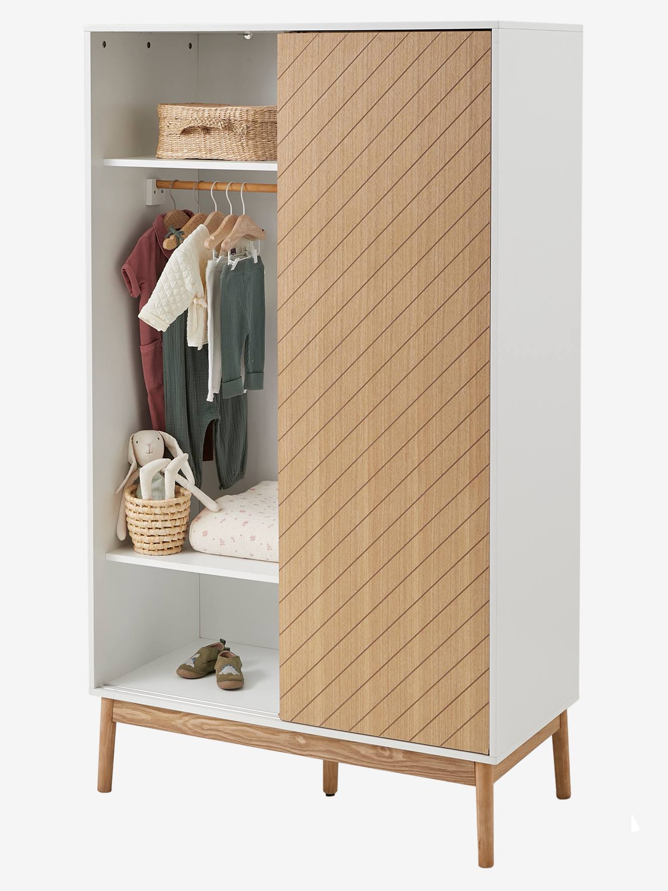 Vertbaudet Kinderzimmer Schrank CHEVRONS - natur