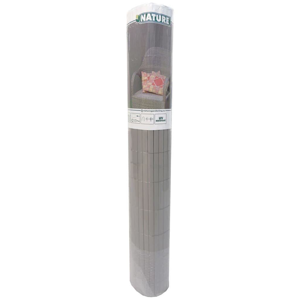 Nature Gartenzaun Doppelseitiger Garten-Sichtschutz PVC 1×3 m Grau, (1-St)