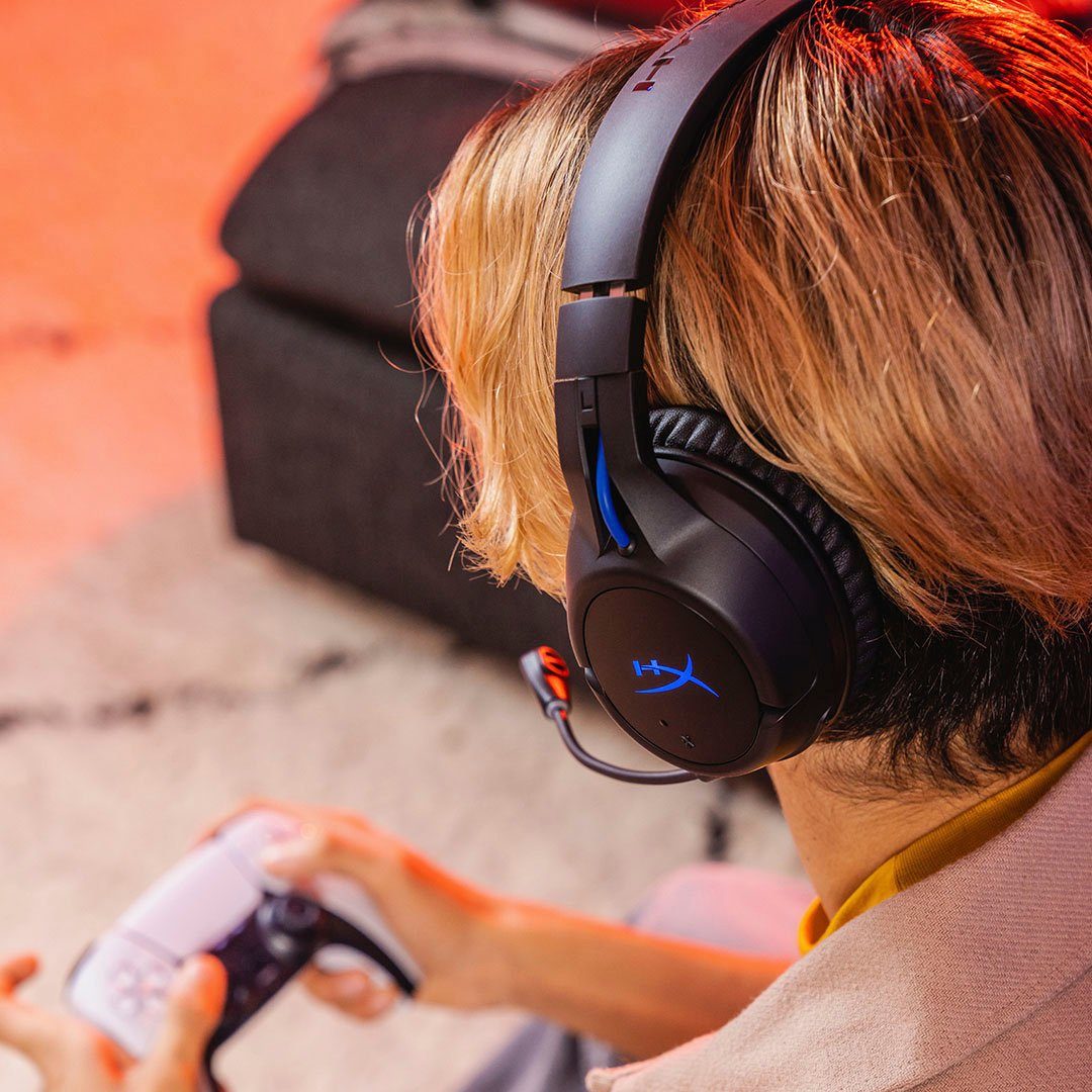HyperX Cloud Flight Wireless Black/Blue für PlayStation Gaming-Headset (Mikrofon abnehmbar, Rauschunterdrückung, Wireless)