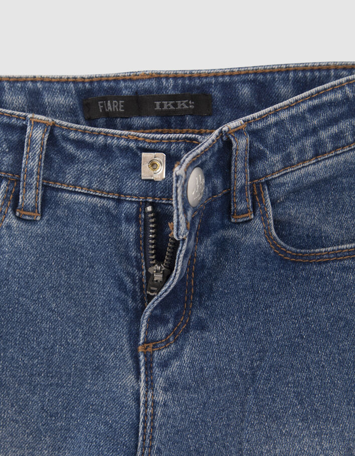 Jean FLARE bleu Waterless avec ceinture-foulard fille