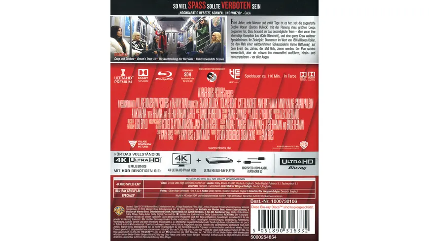 Ocean's 8 (4K Ultra HD) (+ Blu-ray 2D)