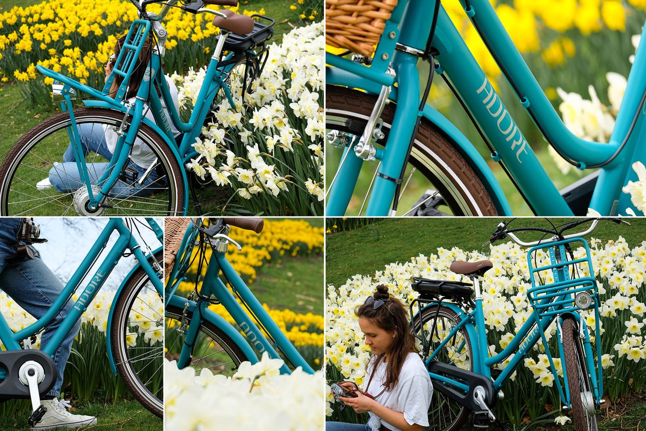 Adore Alu E-City-Bike Damen 28'' Cantaloupe blau 36 V/10,4 Ah 3 Gänge