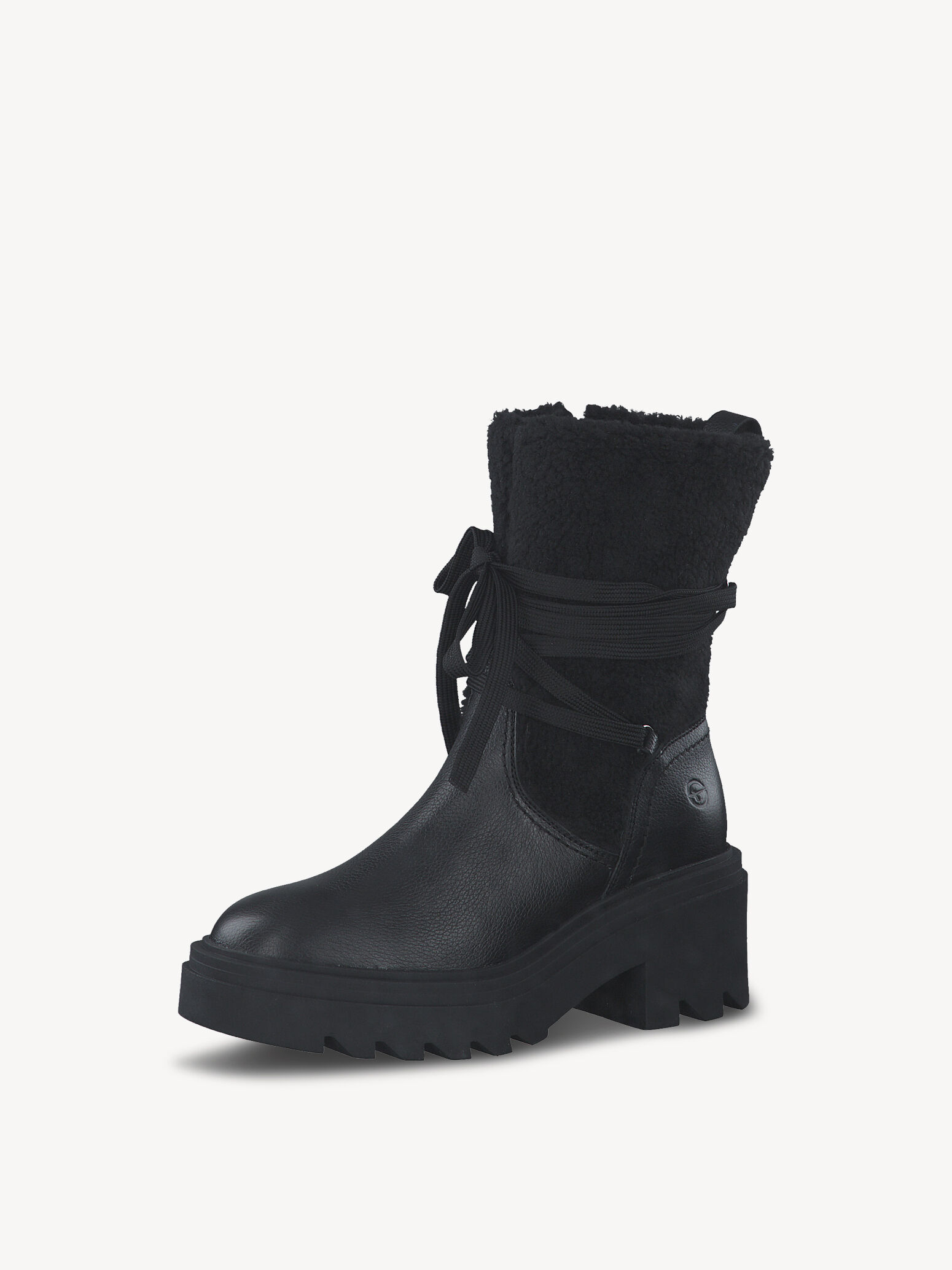 Bottine en cuir - noir doublure chaude