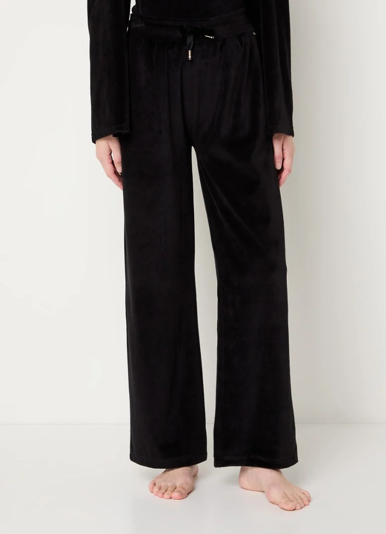 HUGO BOSS Velluto high waist loose fit velvet jogging trousers with side pockets