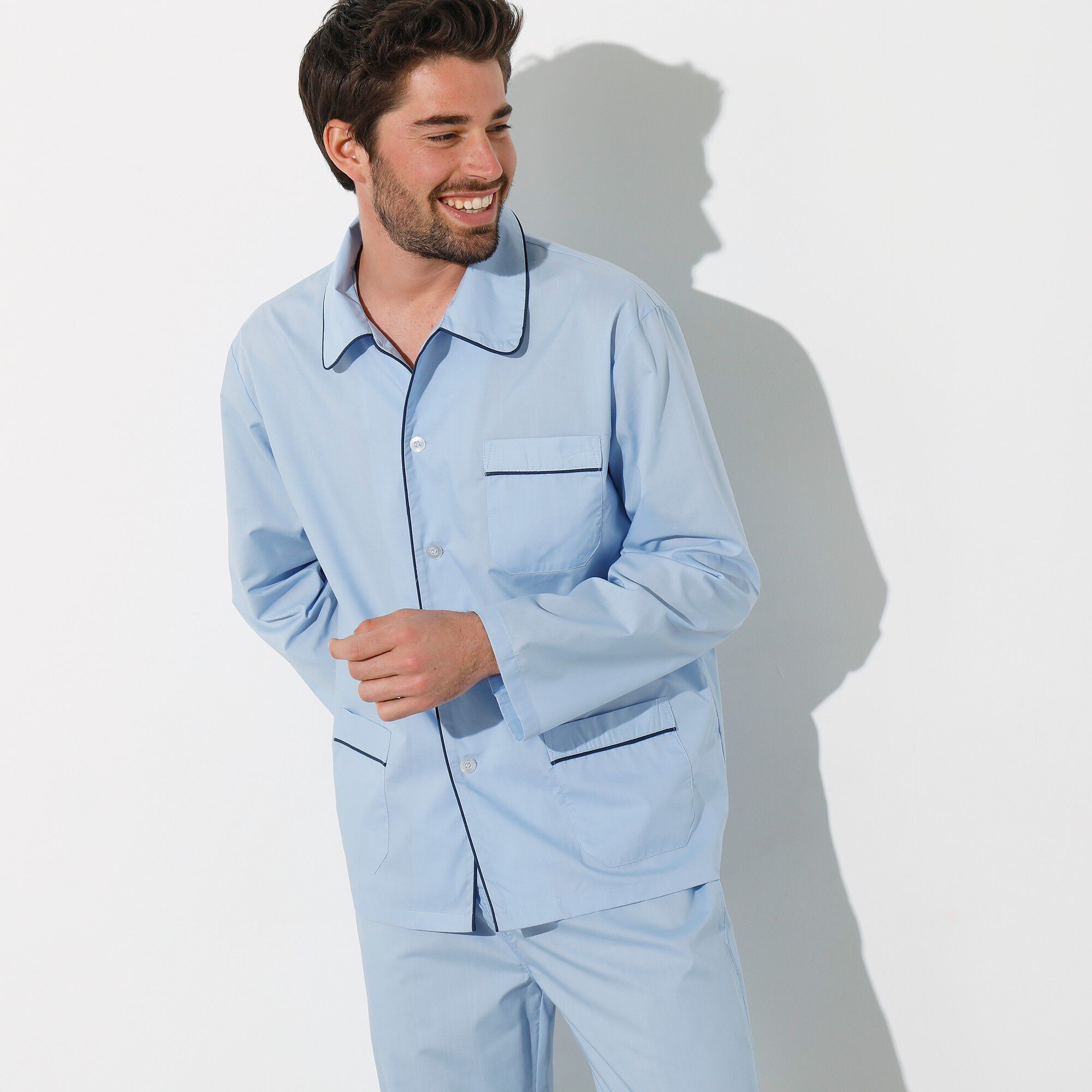 Pyjama uni popeline polyester/coton