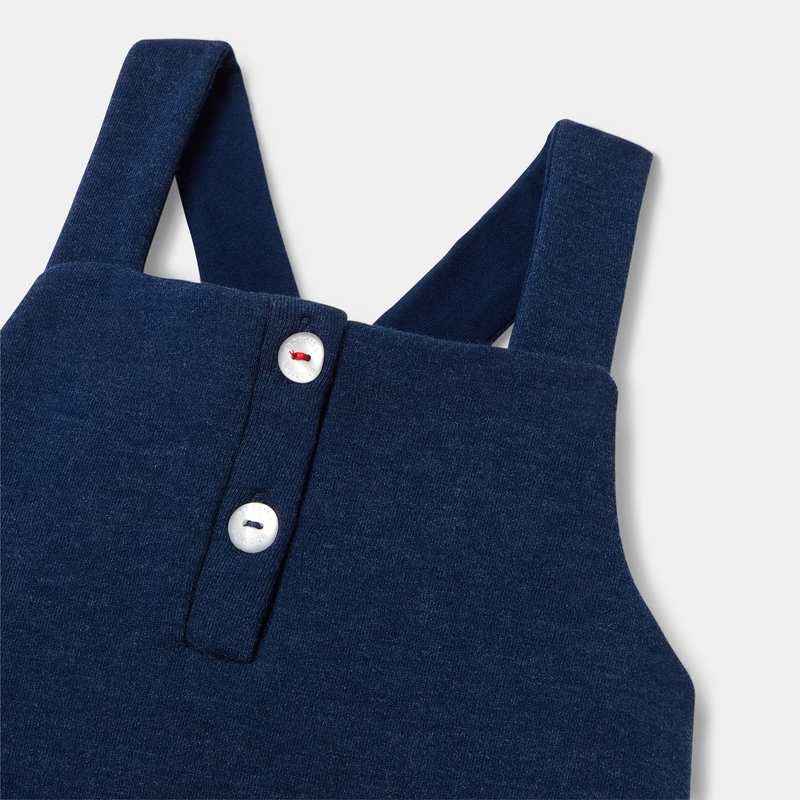 Robe à bretelles en molleton bleue bébé fille Absorba