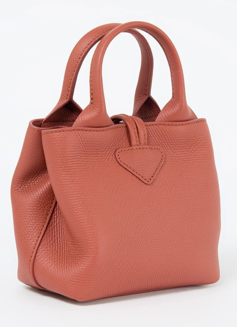 Longchamp Le Roseau leather handbag with detachable shoulder strap