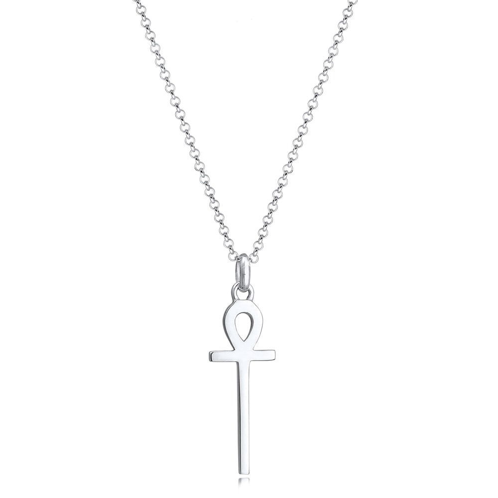 Elli Elli Collier Erbskette Ankh Symbol Anhänger Kreuz 925 Silber Bijoux