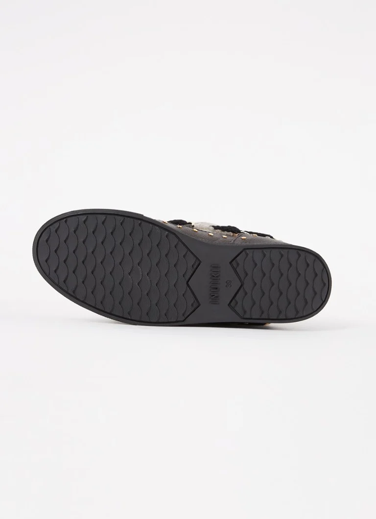 Ghete de zăpadă Inukikii Curly Rock din piele de oaie cu detalii din piele
