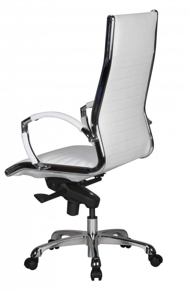 Amstyle Drehstuhl SPM1.233 (SALZBURG 1 Echtleder Weiß Schreibtischstuhl), Bürostuhl XXL 120kg Chefsessel höhenverstellbar