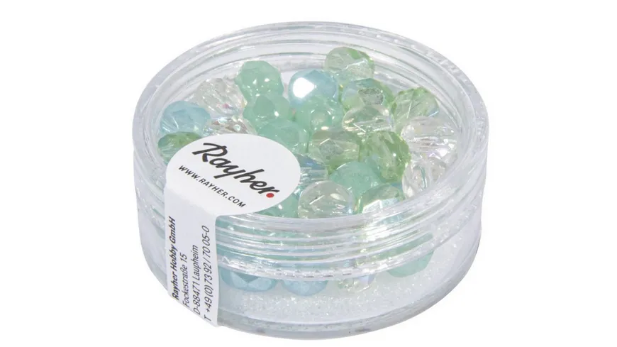 rayher Glas Schliffperle 6mm ø Meergrün