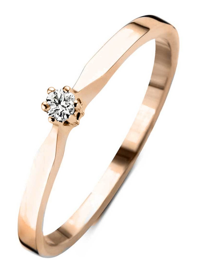 Diamond Point Rose gold solitaire lab-grown diamond ring, 0.02 ct. 0.02 ct diamond Lab-grown diamond