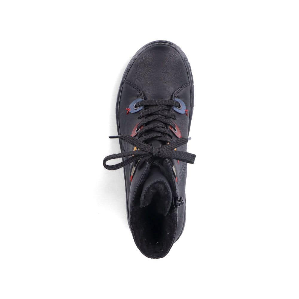 Rieker Damen Schnürstiefel tiefschwarz
