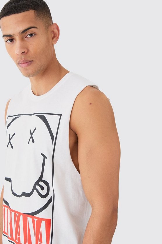 Oversize Tanktop mit Nirvana-Print