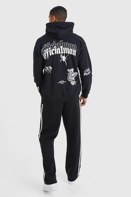 Oversize Hoodie mit Graffiti-Print