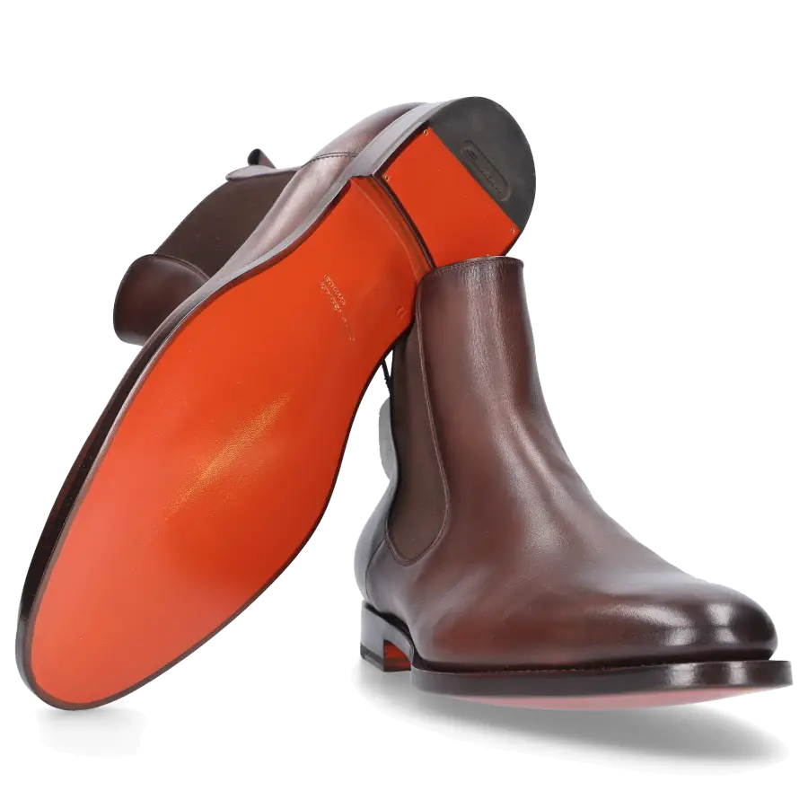 Santoni - Chelsea Boots 11033 Kalbsleder - braun