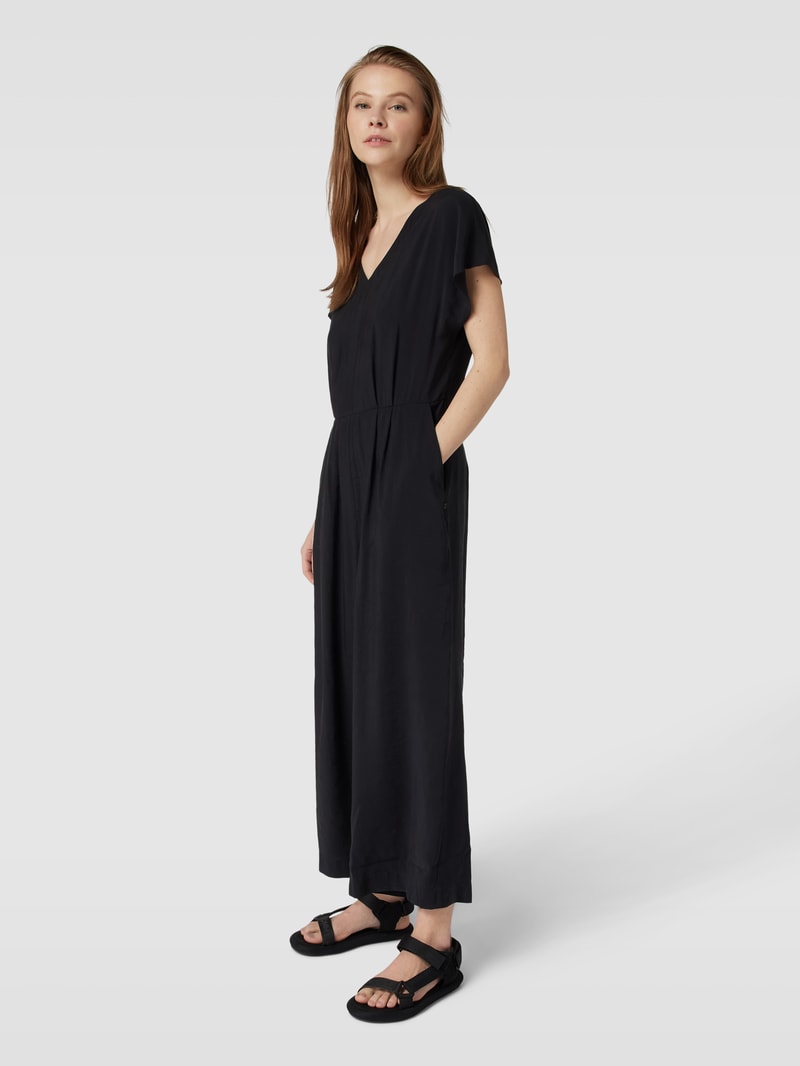 Jumpsuit mit V-Ausschnitt in schwarz