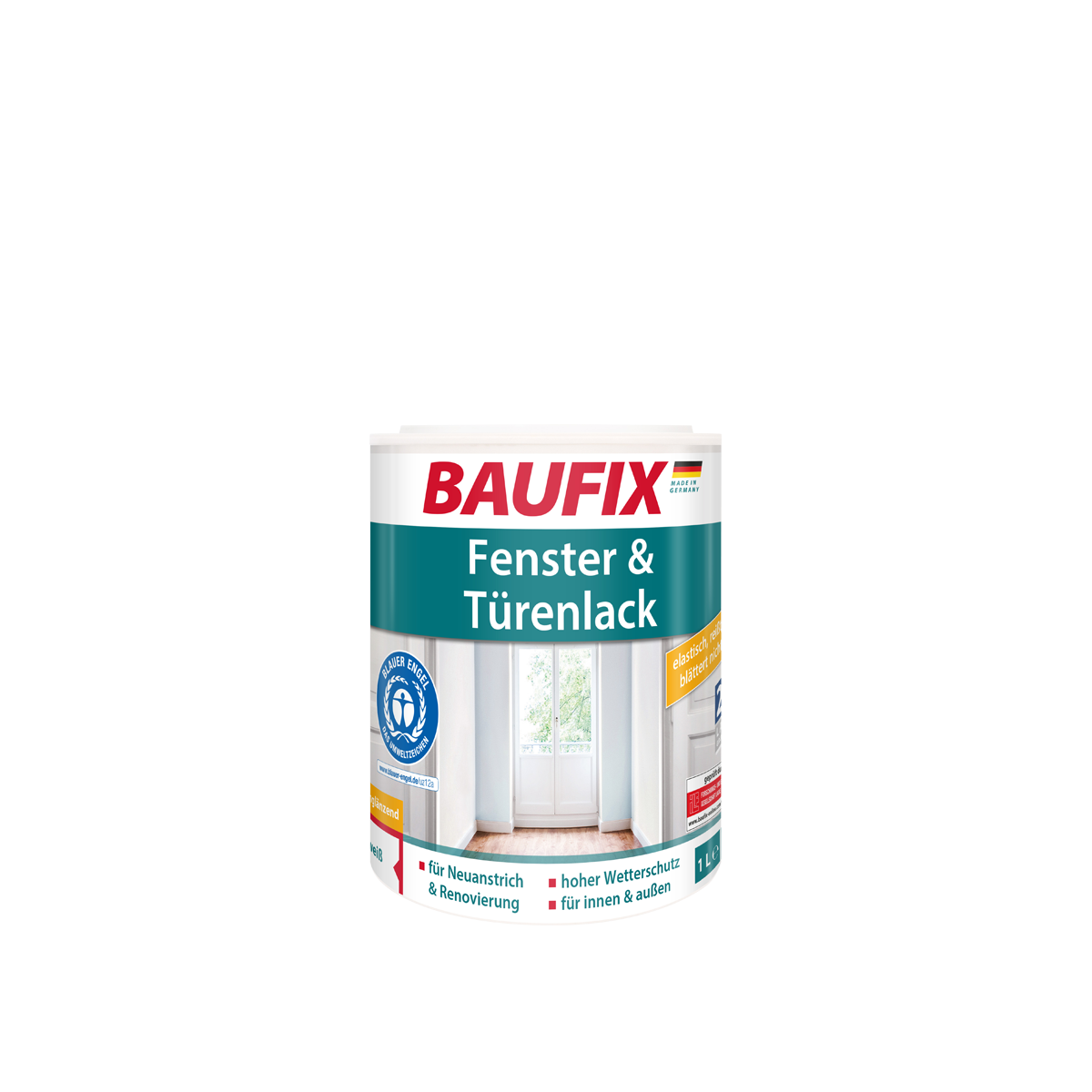 Baufix Fenster- & Türenlack weiß seidenglänzend 4 er Set