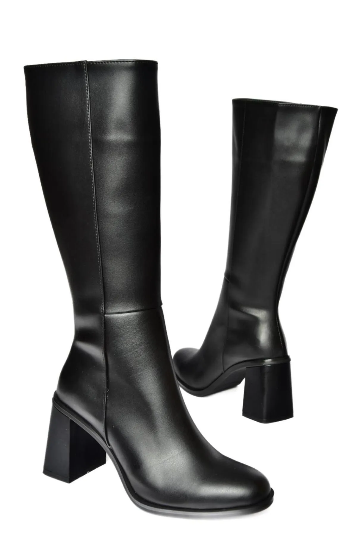 Fox Shoes  R518101409 Schwarze Damenstiefel mit dickem Absatz