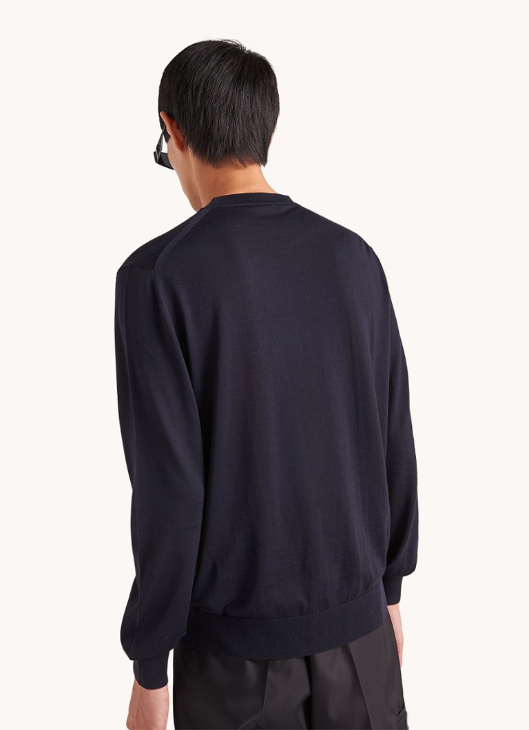 Prada wool pullover with logo embroidery