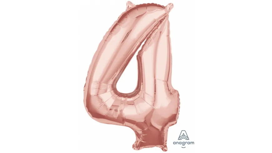Amscan - Folienballon Zahl 4 rose-gold 26