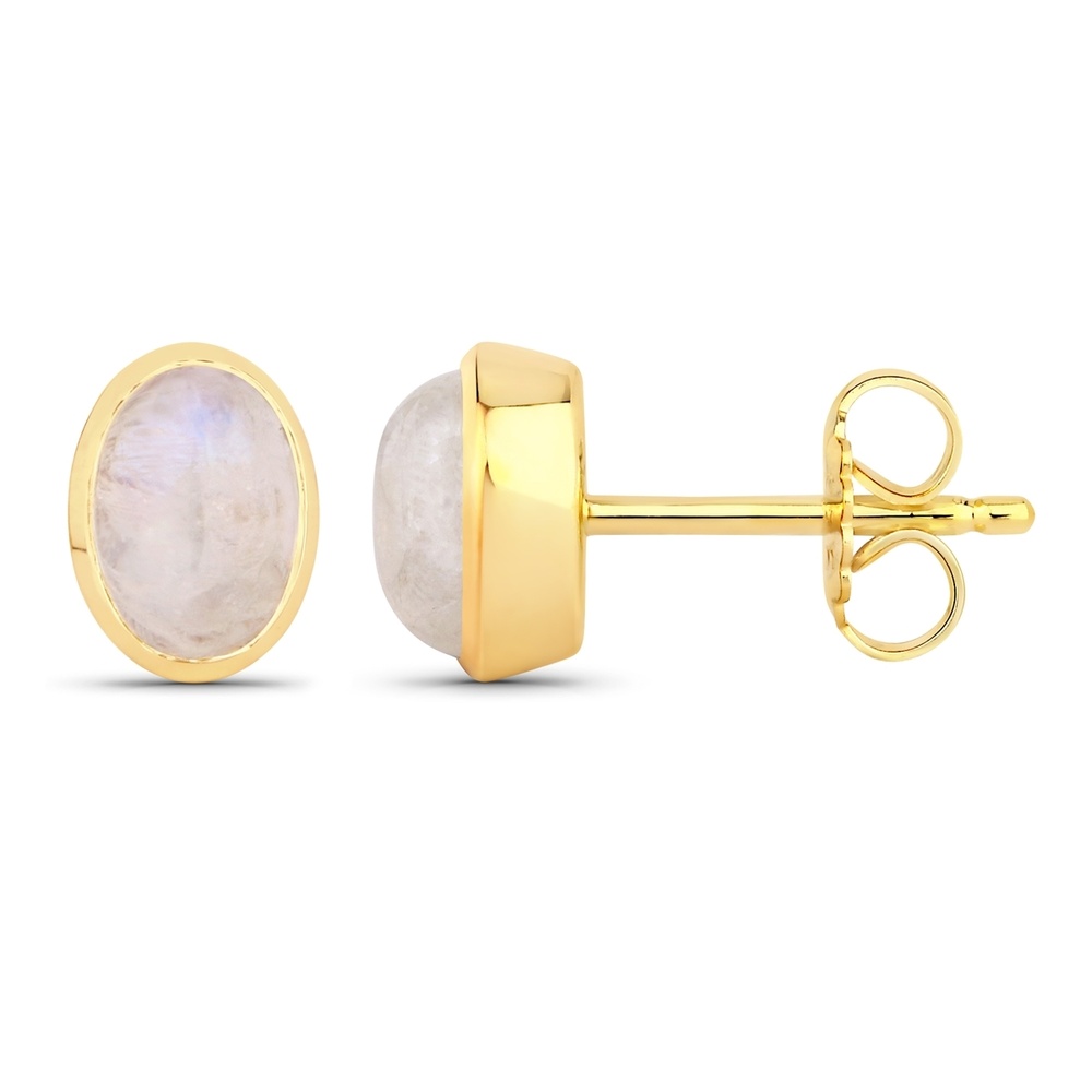 Rafaela Donata Boucles doreilles Argent sterling Pierre de lune en Or jaune Bijoux