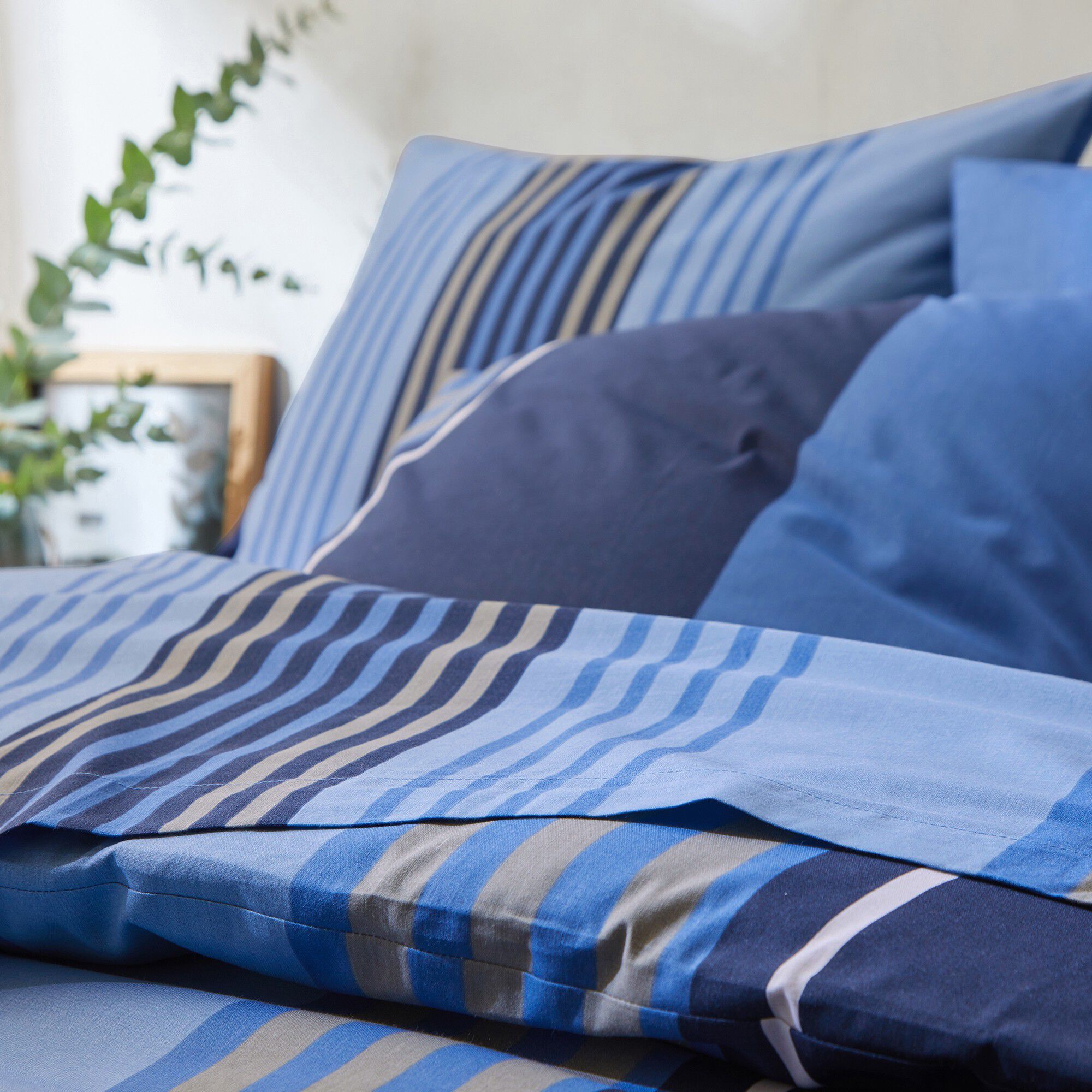 Linge de lit Détroit en coton imprimé rayures