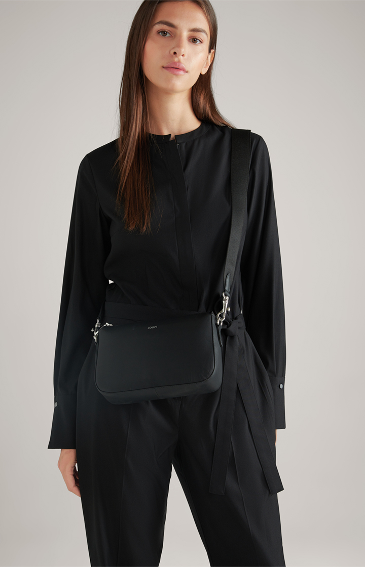 Leder-Schultertasche Sofisticato Jasmina in Schwarz