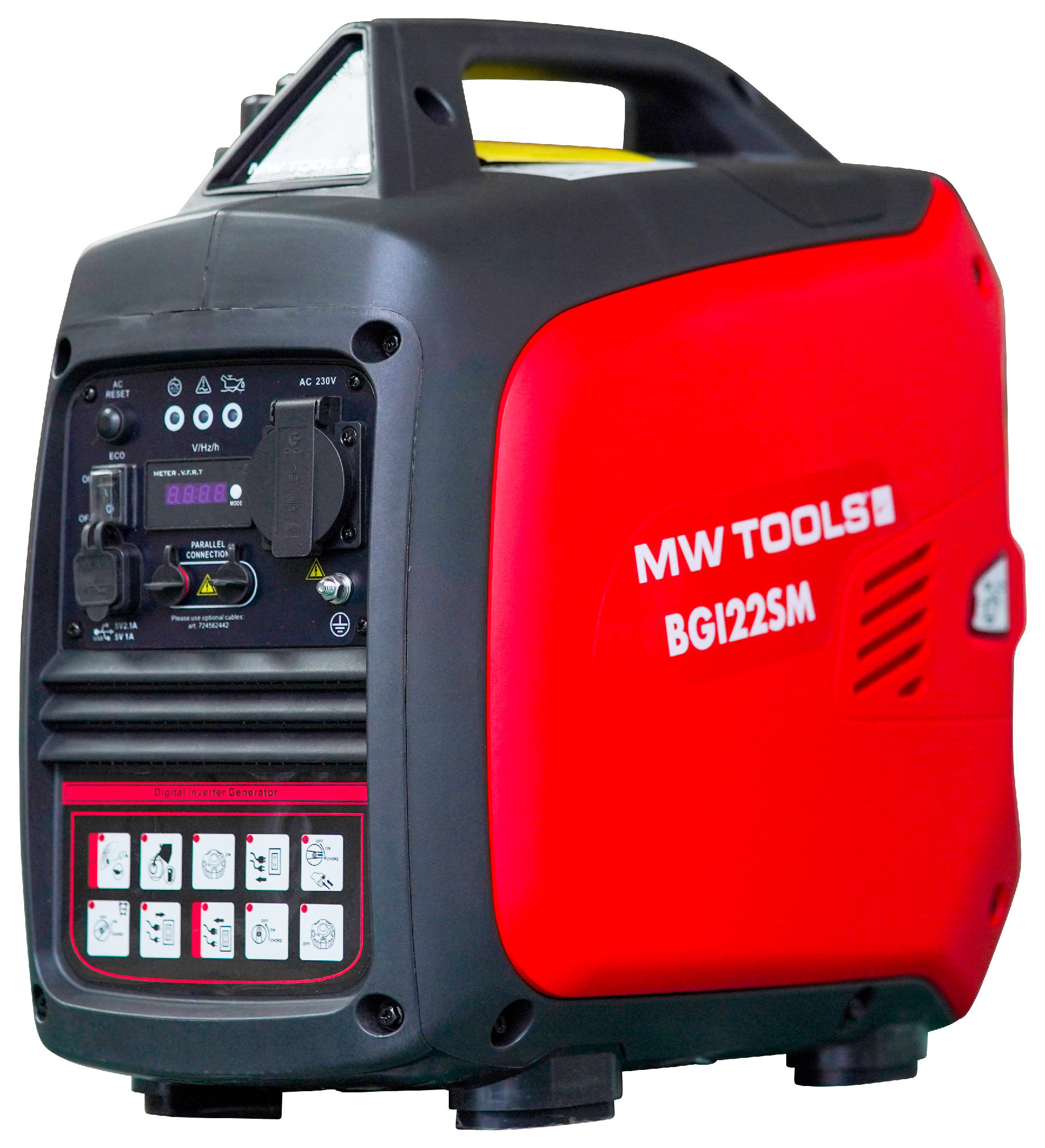 Metal Works 724562435 BGI22SM Mažo triukšmo benzininis inverterinis generatorius 2,0 kW 230 V