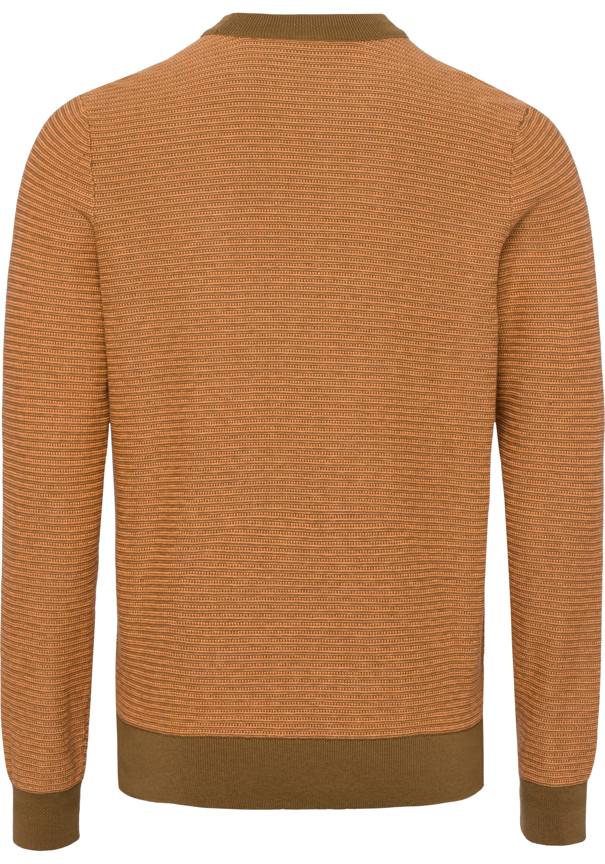 BOSS ORANGE Rundhalspullover mit gestreiftem Jacquardmuster