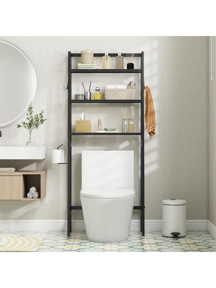 COSTWAY Toilettenregal 65x28x159cm in Schwarz günstig kaufen onesize