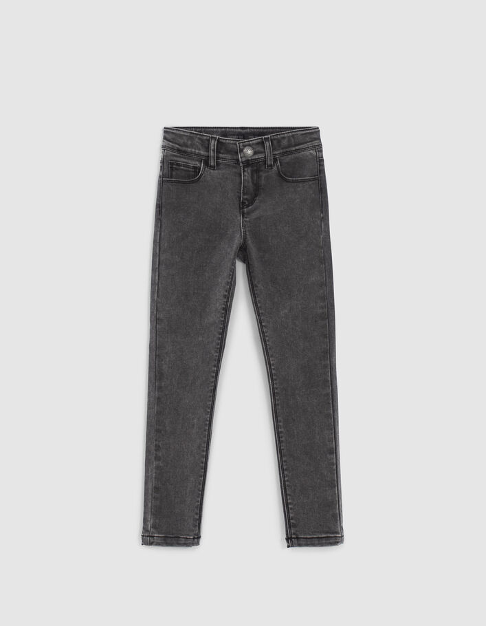 Jean SKINNY gris avec ceinture-foulard fille