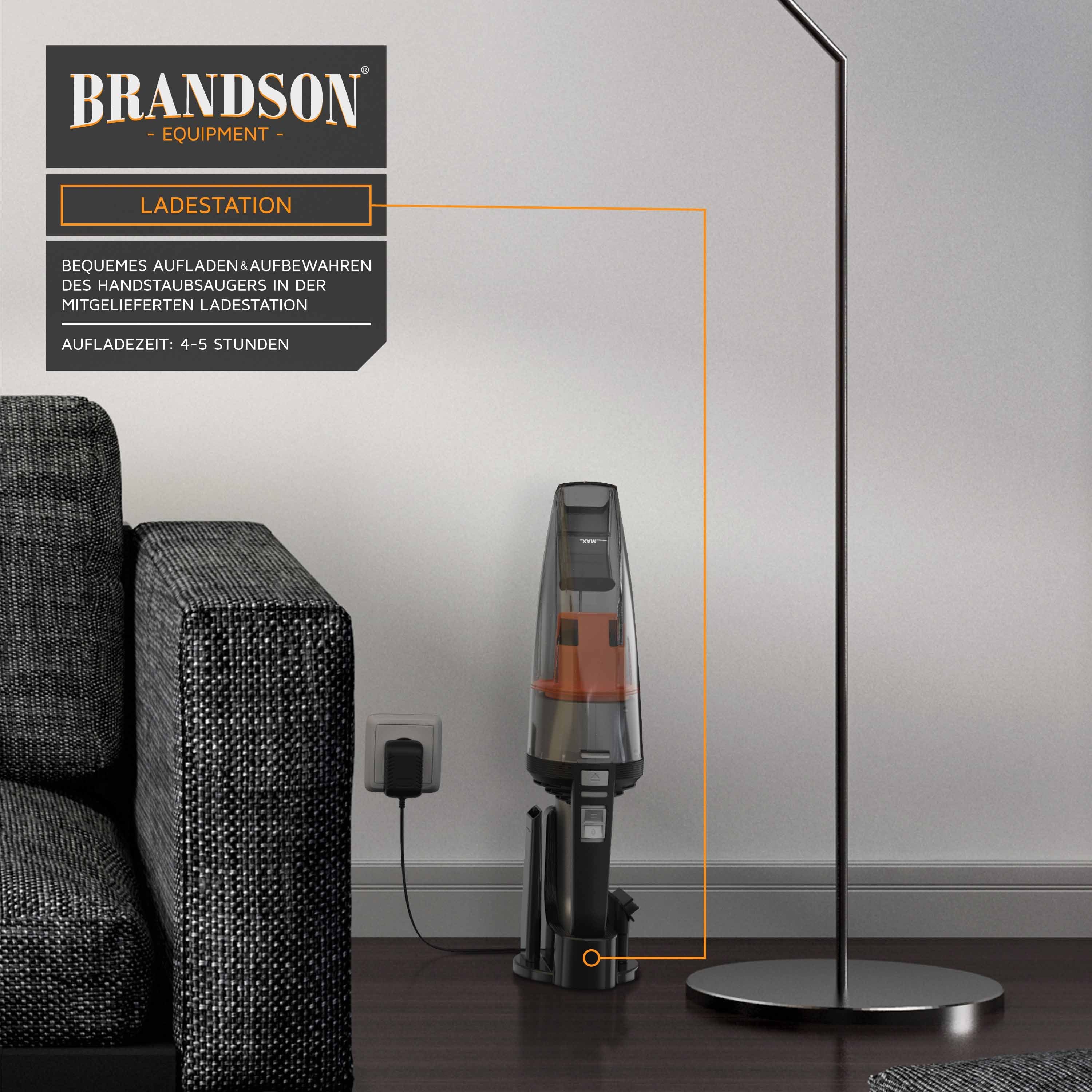 Brandson Akku-Handstaubsauger, 70 W, beutellos, Akkustaubsauger Nass & Trocken / 400 ml & 120 ml Kapazität