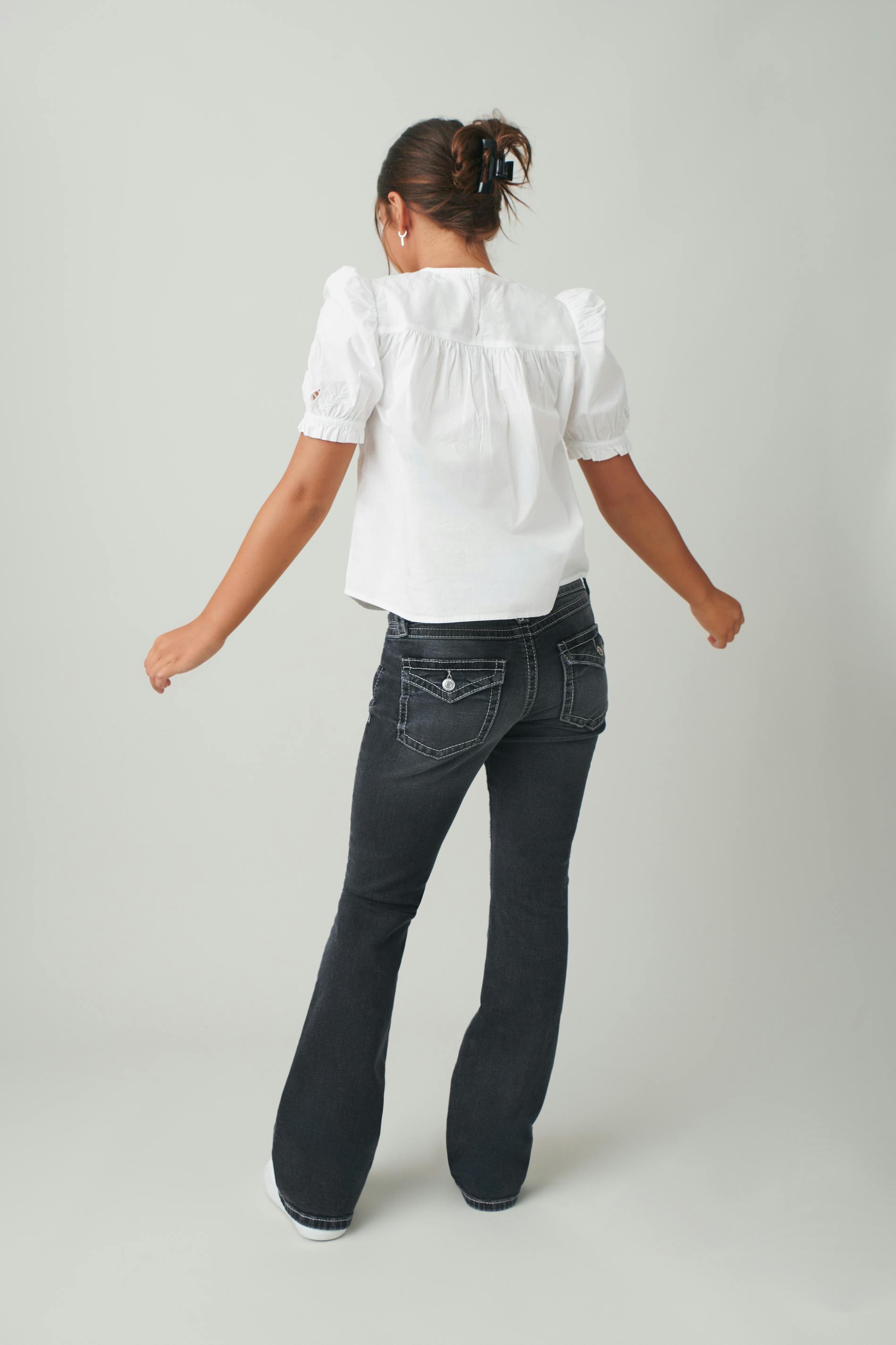 Chunky low flare jeans