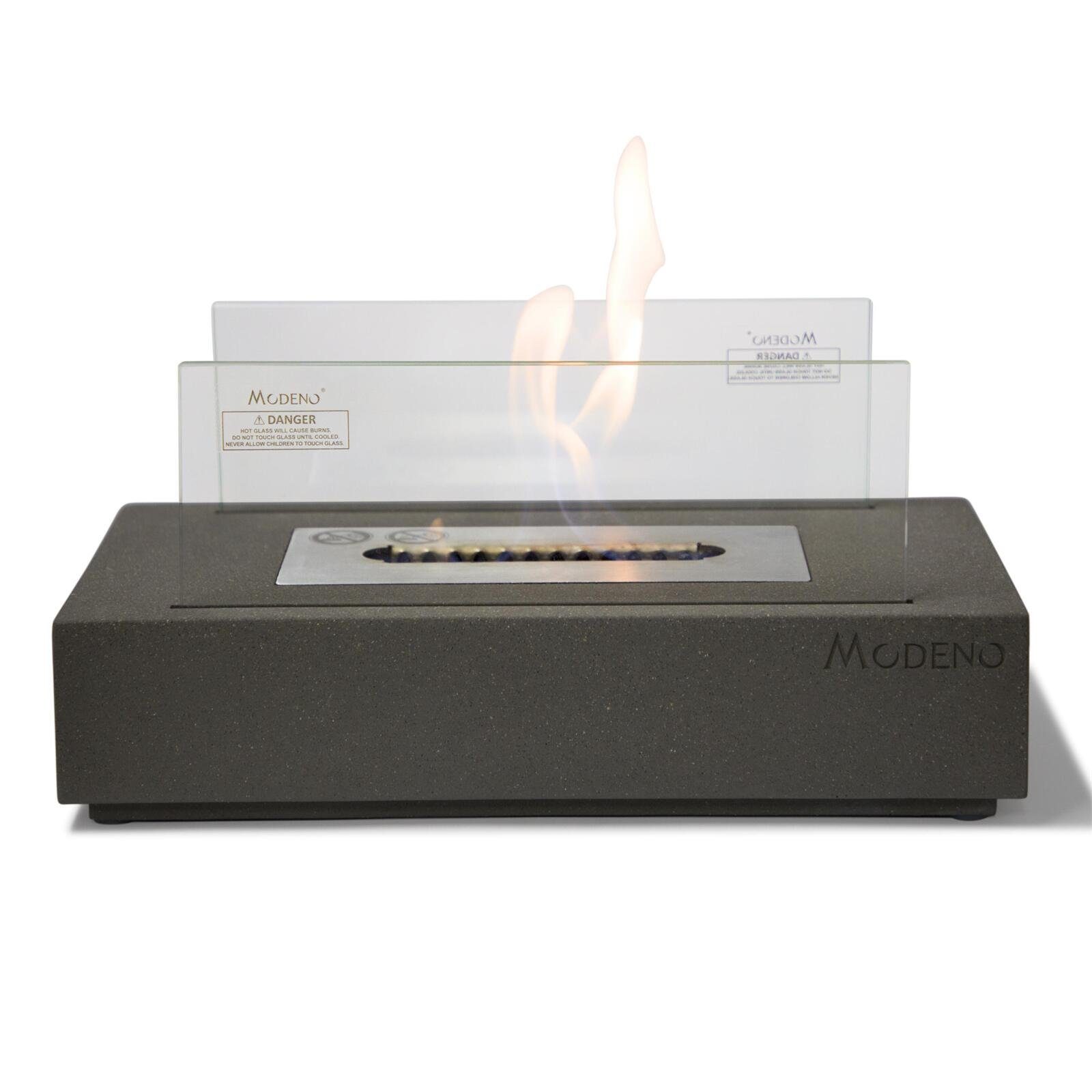 MODENO Tischfeuer KIRA Ethanol Tischfeuerstelle, Tischkamin, Dekokamin, Betonsockel